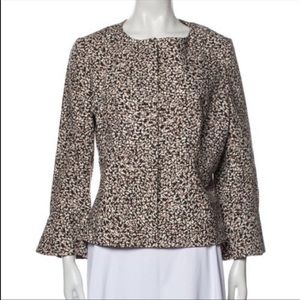 Charles Nolan Cheetah Animal Print 3/4 Sleeve Evening Jacket Snaps Cotton size 6